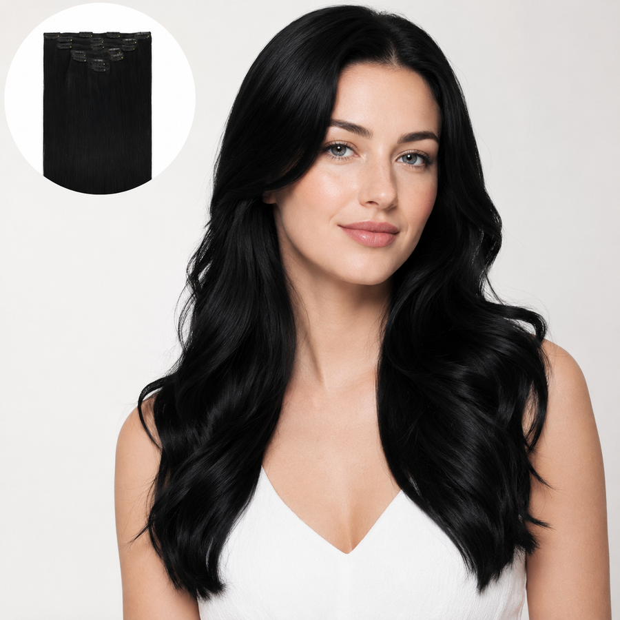Mirave 7-Piece Remy Human Hair Clip-In Extension Set