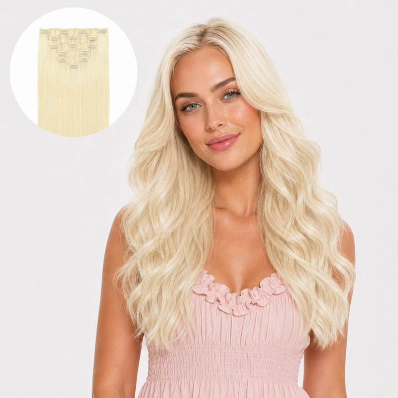 Platinum Blonde Remy Clip-In Extensions